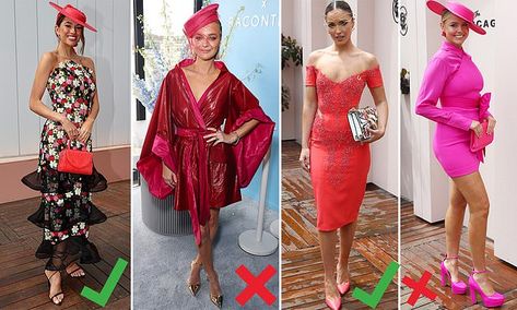 The best and worst celebrity fashion at the 2022 Melbourne Cup Melbourne Outfits Spring, Melbourne Cup Fashion 2022, Melbourne Cup Fashion 2023, Melbourne Cup Outfit, Melbourne Cup Dresses, Melbourne Cup Fashion, Pastel Gown, Pink Platform Heels, Satin Suit