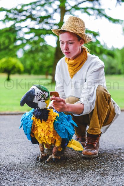 The Desert Daydreamer Royal welsh college of music and drama designed and made by: Buddug Hickson-Langford #puppet #puppetry #parrot #macaw #puppeteer #rwcmd Parrot Puppet, Puppet Theater, Folk Tales, The Desert, Puppets, Parrot, Drama, Music