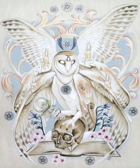 Owl magic Eight Of Pentacles, Goddess Of Wisdom, Owl Gifts, Ann Marie, Owl Tattoo, Owl Art, Ethereal Art, Barn Owl, The Goddess