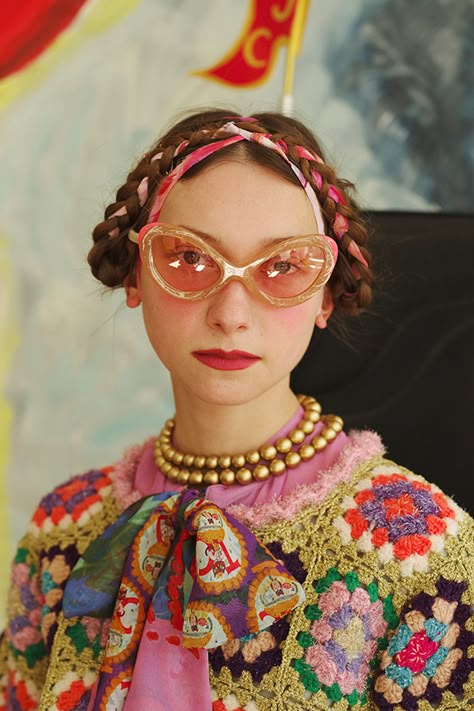 COLLECTION | TSUMORI CHISATO [ツモリチサト] Outfit Ideas Art Reference, Crochet Tops Aesthetic, Outfit Ideas Art, Crochet Goddess, Tsumori Chisato, Cycle Chic, Hippy Chic, Quirky Fashion, Crochet Crop