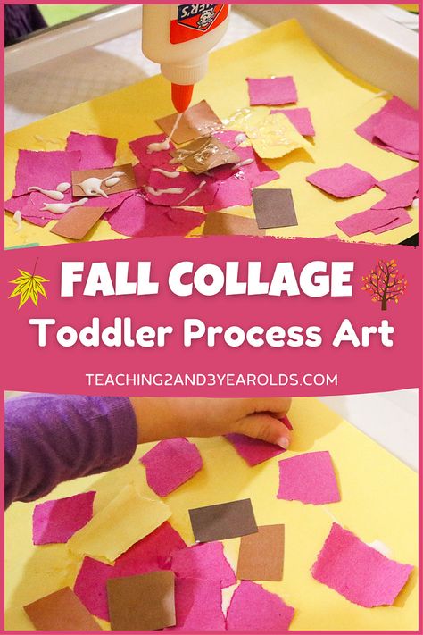 Put together a colorful fall collage activity while teaching your toddlers how to use glue. Simple and fun! #fall #autumn #collage #art #paper #glue #finemotor #toddlers #teaching2and3yearolds Toddler Collage Ideas, Montessori Fall Art Activities, Fall Collage For Preschoolers, Fall Processed Art Preschool, Autumn Toddler Activities Fall Leaves, Fall Activities For Toddlers, Fall Science, Time Planner, Fall Preschool Activities