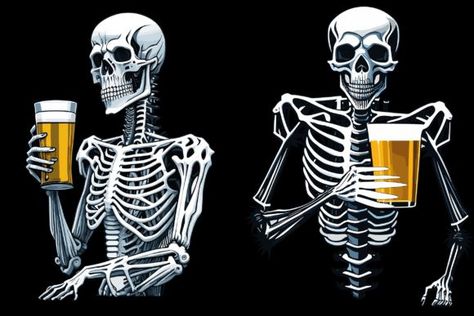 Skeleton Drinking Beer Part2 Skeleton Drinking Beer, 2 Skeletons, Skeleton Drinking, Beer Drinking, The Skeleton, Drinking Beer, Creative Fabrica, Linux, Skeleton