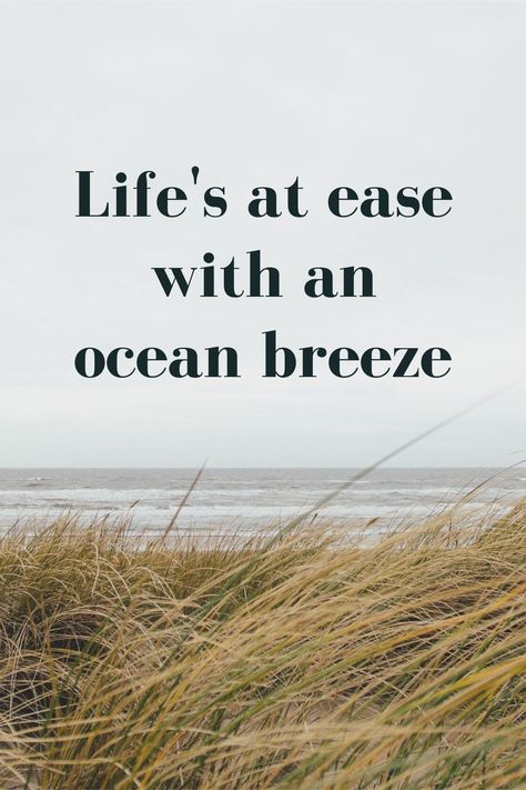 "Life's at ease with an ocean breeze" ocean quote. This quote about the sea is perfect for inspiration and will fit into any ocean board. Ocean life quotes help to remind us of the ocean breeze, sandy grounds and salty water! #oceanlifequote #ocean quote #quoteaboutthesea #oceanlife #summerquote Ocean Life Activities, Beautiful Fish Ocean Life, Ocean Breeze Quotes, Jelly Fish Photography, Ocean Life Drawings, Ocean Life Quotes, Water Inspirational Quotes, Island Life Quotes, Breeze Quotes