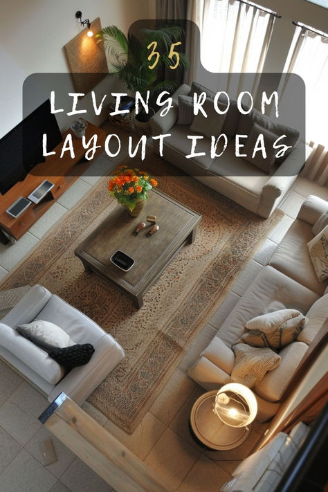 Looking to revamp your living room? Discover 35 layout ideas that maximize space and style. Perfect for creating a functional and beautiful room. Click to get inspired! 🛋️🌟 #LivingRoomIdeas #HomeInspo #InteriorDesign #RoomLayout #HomeDecor Beautiful Living Rooms Cozy Modern, Chase Sofa Living Room Layout, Living Room Furniture Layout Ideas, Living Room Seating Ideas Layout, Couch Layout Living Room, Small Living Room Layout With Fireplace And Tv Sectional Sofas, Small Family Room Ideas With Tv, Odd Living Room Layout Ideas, Living Room Set Up Ideas Layout