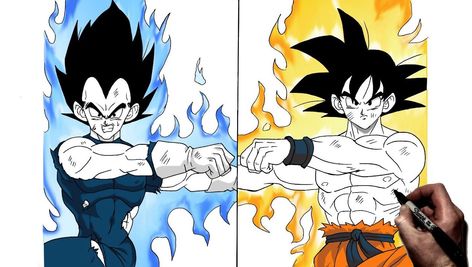 How to Draw Goku and Vegeta || Dragon Ball Drawing Goku And Vegeta Fusion, Goku Vegeta Fusion, Dance Step By Step, Dragon Ball Drawing, How To Draw Goku, Dance Drawings, Draw Goku, Wild Animals Drawing, Fusion Dance