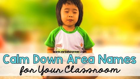 Different Names for Your Classroom Calm Down Area - Mrs. D's Corner Calm Down Area, Chill Out Room, Calm Room, Catchy Name, Calming Room, Relaxation Station, Calm Down Corner, Catchy Names, Class Theme