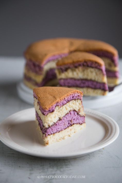 Taiwan Banana Castella Cake (Topo Map design) #castellacake #cake #meringue #banana #lemon #cocoapowder #baking #dessert #dessertrecipe | What to Cook Today Castella Cake Recipe, Castella Cake, Purple Food Coloring, Purple Food, Topo Map, Banana Flavored, Cake Roll, Round Cake Pans, Round Cakes