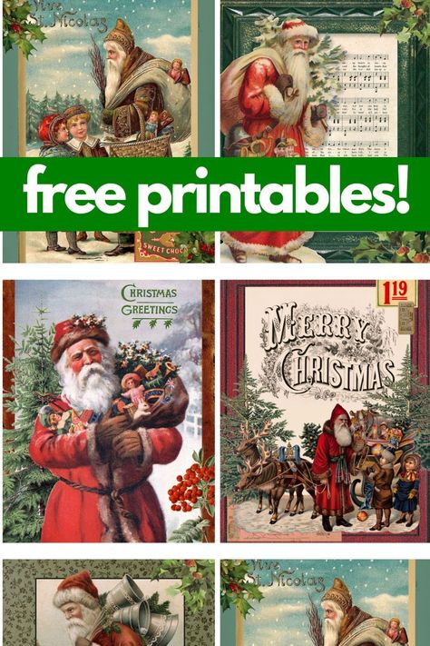 Scrapbook Christmas, Vintage Christmas Paper Free Printable, Christmas Scrapbooking, Free Vintage Christmas Printables Clip Art, Christmas Decoupage Printable, Free Vintage Santa Printables, Vintage Christmas Images Printables Free, Christmas Tree Patterns Free Printable, Free Printables Christmas