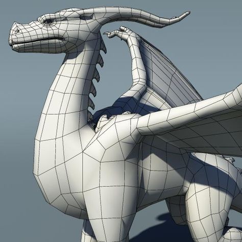 Dragon Low Poly Base Mesh #Poly, #Dragon, #Mesh, #Base Low Poly Dragon, Character Topology, Face Topology, 3d Wireframe, 3ds Max Design, Dragon Model, Dragon Base, Creature 3d, Low Poly Character