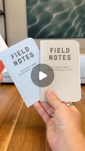 Lilly Skjoldahl - DIY furniture flips + home improvement on Instagram: "This might be my favorite camp wedding DIY yet… custom field note notebooks made with my @cricut Maker 3! 💍👰🏼‍♀️🤵🏽‍♂️# AD
I can’t believe we’re less than 90 days out from our colorful vintage, Wes Anderson-ish, 3-day long wedding weekend!!! I thought these little field note notebook menus were the perfect touch. What do you think!? Let me know in the comments ❤️🏕️

#cricutmade #weddingideas #diywedding #2024bride #diy #diybride #campwedding" Wedding Field Day, Stampin Up Field Journal, Diy Field Notes Notebook, Field Notes Wallet, Field Notes Notebook, Diy Furniture Flip, Field Notes, Camp Wedding, Diy Brides