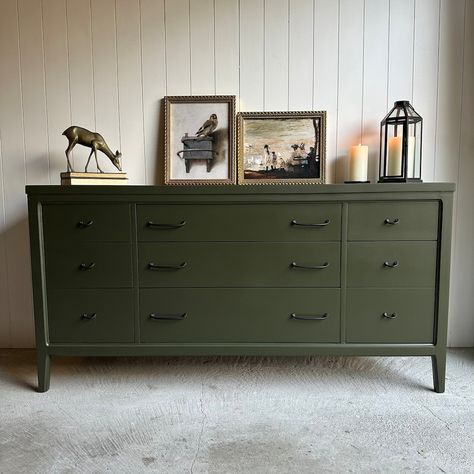 This Dressers & Armoires item by ReimaginedFS has 94 favorites from Etsy shoppers. Ships from Van Nuys, CA. Listed on Feb 4, 2024 Deep Green Furniture Paint, Long Drawers Bedroom, Forest Green Dresser Bedroom, Dark Green Dresser Nursery, Popular Dresser Paint Colors, Bedroom Olive Green Accents, Green And Black Furniture, Wood And Green Dresser, Deep Green Dresser