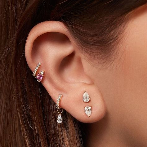 Princess Ring, Lobe Piercing, Bride Earrings, Modern Bride, Helix, Pink Sapphire, Earings Piercings, Piercings, Diamond Earrings