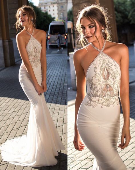 Hairstyles For Halter Dress, High Neck Dress Hair, Halter Dress Hairstyles, Wedding Dresses Halter Neck, Halterneck Wedding Dress, Wedding Dresses Halter, Dresses Halter Neck, Halter Dress Formal, Backless Wedding Dresses