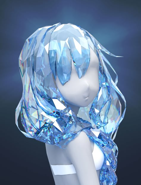 ArtStation - Crystal Hair Crystal Drawing, Art Tools Drawing, Digital Art Anime, Crystal Art, Crystal Hair, 영감을 주는 캐릭터, Character Design References, Digital Art Tutorial, How To Draw Hair