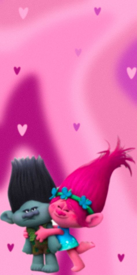 Trolls Wallpaper, Hug Time, Pink Purple, Purple, Pink