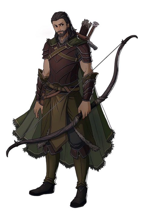 Wood Elf Rogue Male, Male Wood Elf, Wood Elf Male, Hunter Rpg, Wood Elf Ranger, Ernesto Irawan, Half Elf Ranger, Ranger Rpg, Tiefling Druid