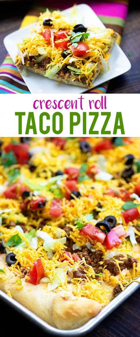 Ww Crescent Roll Recipes, Taco Crescent Rolls, Pizza Taco, Crescent Roll Crust, Pizza Buns, Crescent Roll Pizza, Taco Toppings, Crescent Recipes, Snacks Appetizers