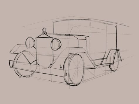 ArtStation - Classic Car Breakdown Peter Han, Car Drawing Pencil, Perspective Drawing Lessons, Cool Car Drawings, Object Drawing, Industrial Design Sketch, Perspective Art, Car Design Sketch, Car Sketch