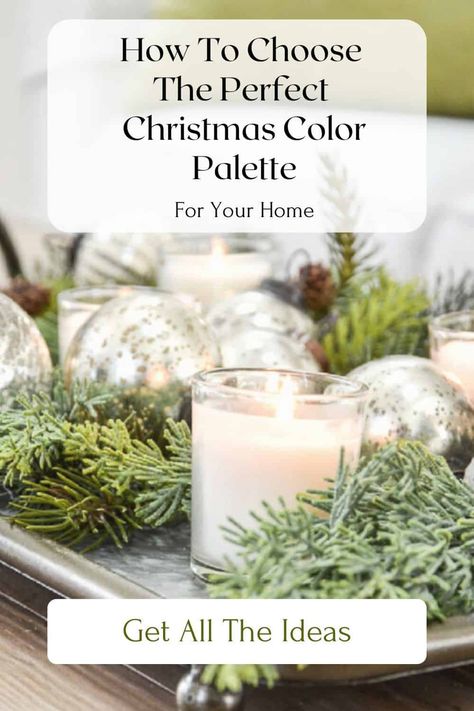 Get tips for choosing the perfect Christmas color palette for your home this Holiday. The right color palette will make decorating so much easier and give your home a beautiful and festive cohesive look. Christmas Color Combinations, Christmas Color Schemes, Natural Household Products, Christmas Color Palette, Christmas Color, Learn Art, Homes And Gardens, Decorating Small Spaces, Decorating Inspiration