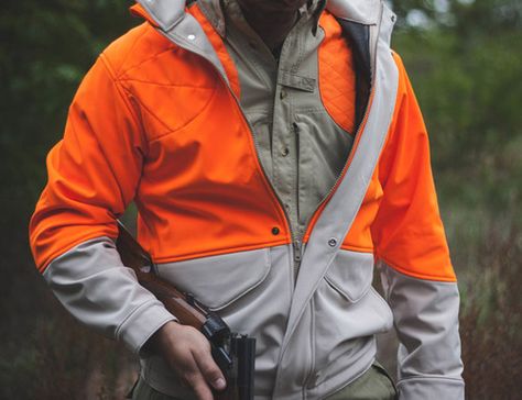 Mansfield Blaze Orange Soft Shell Jacket from Filson Upland Hunting Clothes, Upland Hunting Gear, Upland Bird Hunting, Hunting Essentials, Upland Hunting, Canvas Pants, People Clothes, Shirt Tucked In, Hunting Jackets