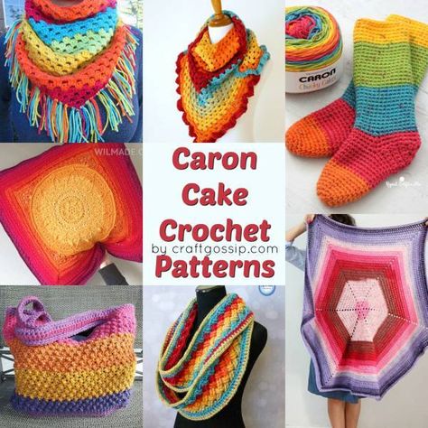 This round up of Crochet patterns is for patterns that all use Caron Cake Yarn balls. Caron cake has come down in price and is now quite affordable for most people. These Crochet patterns are all a… Caron Cake Crochet Patterns Free, Caron Cakes Crochet Patterns Free, Cake Yarn Patterns, Yarn Patterns Crochet, Caron Cake Crochet Patterns, Caron Cakes Patterns, Caron Cakes Crochet, Cake Crochet, Shawlette Pattern