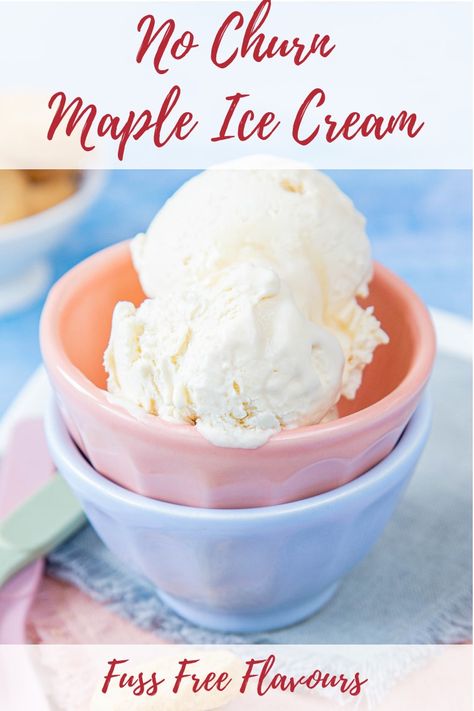 Learn how to make this no churn ice cream in just a few easy steps. It only uses three ingredients and doesn't need an ice-cream maker. It's made with double cream, maple syrup and condensed milk.    |how to make homemade ice cream| maple syrup ice cream| how to make maple ice cream | #icecream #maple #falldesserts Maple Syrup Ice Cream, Christmas Pudding Ice Cream, Maple Ice Cream, Make Homemade Ice Cream, Ice Cream Easy, Frozen Dessert Recipes, Maple Recipes, Summer Eats, Easy Ice Cream Recipe