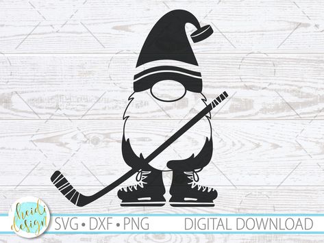 Gnome Hockey Player SVG, Instant Download, Gnome Holiday Design for Ornaments and T-Shirts, Cricut Cut File by HeidiDesignDigitals on Etsy Hockey Gnome, Hockey Svg, Hockey Decor, Hockey Kids, Gnome Decor, Gnome Svg, Hockey Season, Hockey Shirts, Hockey Mom