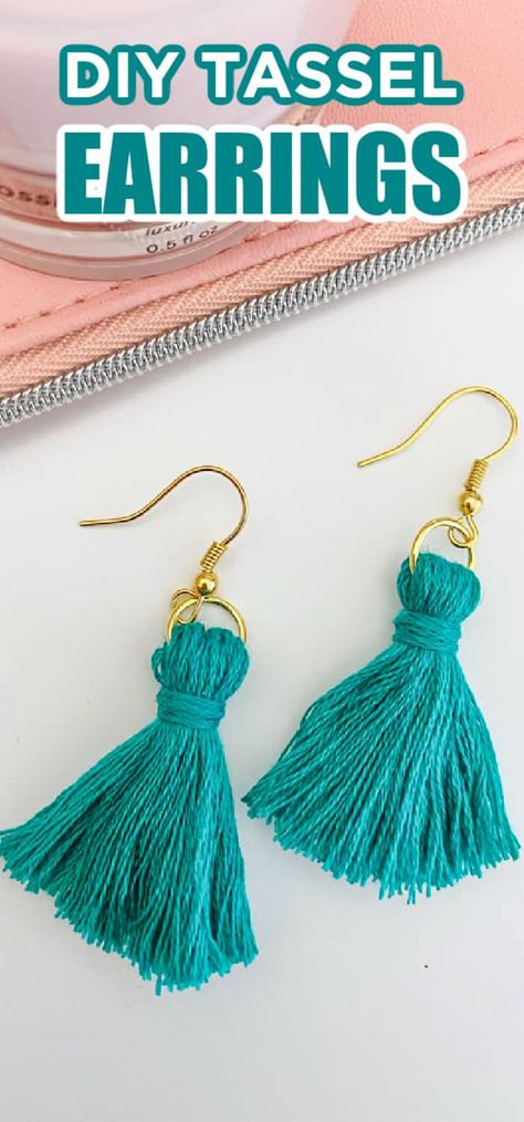 Making Tassel Earrings, Diy Dangle Earrings Tutorials, Diy Beaded Earrings Tutorials Simple, How To Make Tassel Earrings, How To Make Your Own Earrings, Earing Making Ideas Beads, Easy Earrings Diy, Easy Diy Butterfly, Tassel Earrings Diy