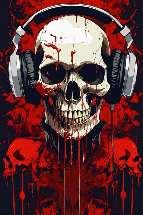 Skull With Headphones Andy Warhol Tattoo, Warhol Tattoo, Skull With Headphones, Headphones Tattoo, Skull Headphones, Headphone Design, Jalabia Styles, Jesus Art Drawing, Skull Quote