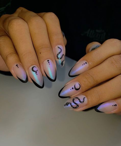 Witchy Nails, Nails Yellow, Nagellack Trends, Gothic Nails, Goth Nails, Edgy Nails, Get Nails, Minimalist Nails, Chic Nails