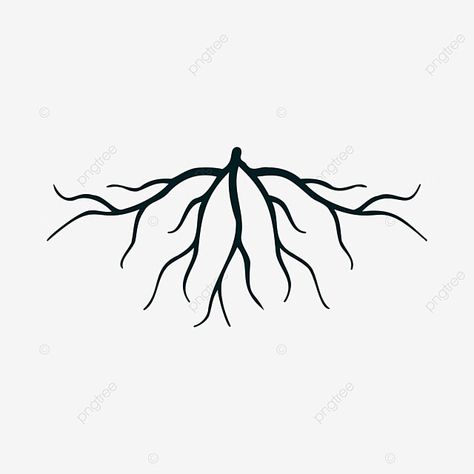 How To Draw Roots Of A Tree, Roots Drawing Art, Tree Root Illustration, Simple Tree Design, Tree Roots Logo, Soil Tattoo, Roots Tattoo Design, Tree Root Tattoo, Root Logo Design