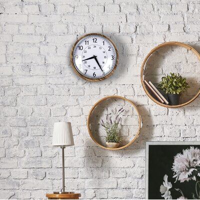 Wall Clock In Kitchen, Round Clock Wall Decor Living Rooms, Clock Wall Ideas, Clock In Kitchen, Wall Decor With Clock, Clock Wall Decor Living Room, Wall With Clock, Wall Decor Arrangements, Clock On Wall