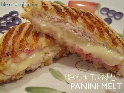 Ham Panini Recipes, Turkey Panini Sandwiches, Easy Panini Recipes, Best Panini Recipes, Turkey Panini, Sandwich Melts, Turkey Melt, Life In The Lofthouse, Grilled Sandwiches