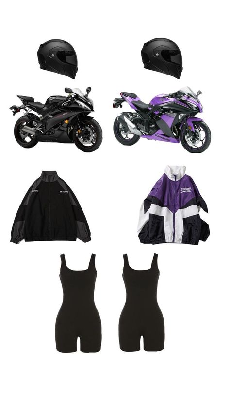 Matching Fits Couples, Biker Chick Outfit, Motorbike Clothing, 90s Street Style, Matching Outfits Best Friend, Bike Aesthetic, Fit Couple, Biker Outfit, Biker Chick