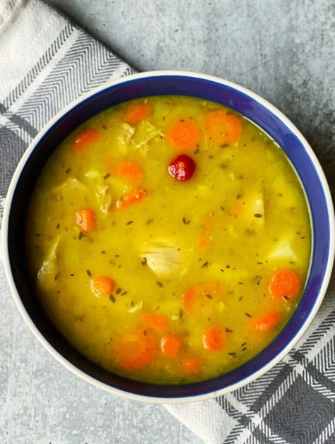 Chicken and Split Pea Soup - Metemgee Split Peas Soup, Split Pea Soup Crockpot, Peas Soup, Yellow Split Pea Soup, Caribbean Chicken, Green Split Peas, Split Pea Soup Recipe, Yellow Split Peas, Split Peas