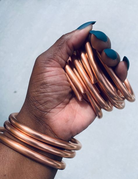 Copper Bangles, West Indian Bangles, Copper Choker, Dope Jewelry Accessories, Stackable Bangles, The Bangles, Bangles Set, Bangles Indian, Bangle Bracelet Set