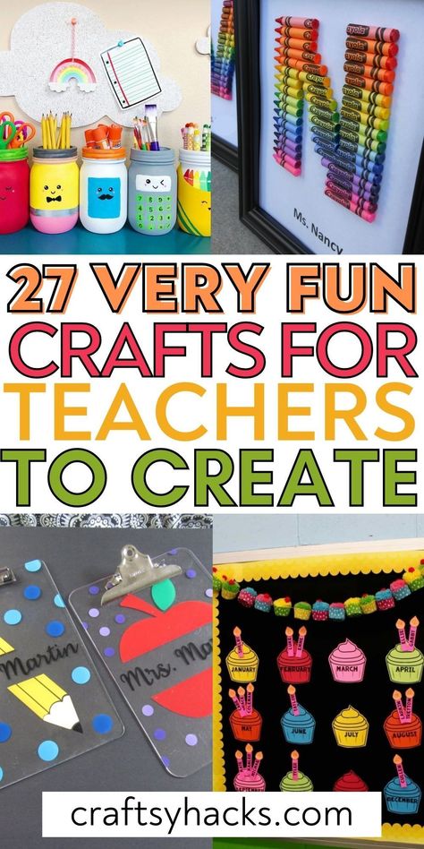 If you are looking for creative kids activities to for your classroom kids to have fun with this school year you need to know these adorable teacher crafts. These super fun teacher craft ideas are a great way to enjoy more crafting with your classroom children. Teacher Crafts For Toddlers, Cricut Crafts For Teachers, Teacher Crafts For Classroom, Classroom Crafts For Teachers, Back To School Crafts To Sell, Teacher Appreciation Art, Crafts For Teachers, Birthday Pencils, Teacher Diy