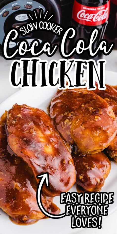 Diet Coke Chicken, Chicken In Slow Cooker, Chicken Breast Recipes Slow Cooker, Slow Cooker Chicken Recipe, Coke Chicken, Coca Cola Chicken, Chicken Breast Slow Cooker, Cola Chicken, Chicken Breast Crockpot Recipes