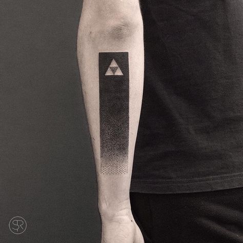 Some blackwork minimalism for @benoitbiegel Done at @studio_palermo #studiopalermo #antwerpen #blackwork #blacktattooart #dotwork #tattoo #equilattera #blackworkers Triforce Tattoo, Ankle Band Tattoo, Nintendo Tattoo, Zelda Tattoo, 3d Triangle, Black Tattoo Cover Up, Forearm Band Tattoos, Pink Tattoo, Ring Tattoos