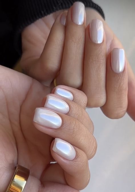 Trendy Chrome Nails, Chrome Summer Nails, Summer Chrome Nails, Chrome Manicure, Blue Chrome Nails, White Chrome Nails, Chrome Nails Designs, Blue Chrome, Simple Gel Nails