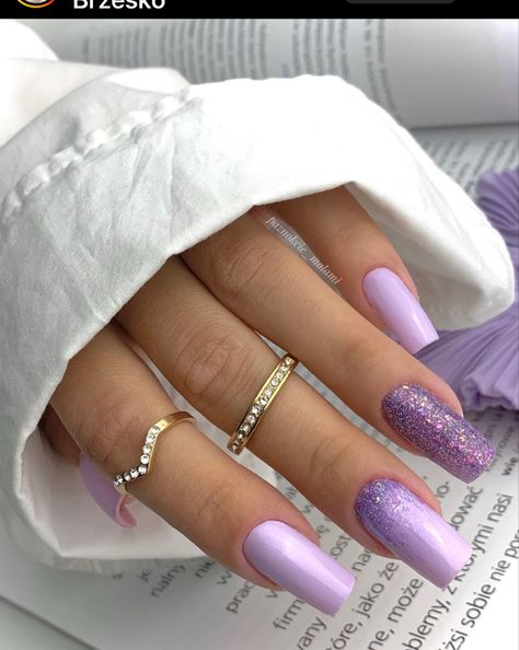 Purple And Turquoise Nails, Lilla Nails, Purple Nails Glitter, Purple Nails With Glitter, Nails Violet, Ongles Gel Violet, Nexgen Nails, Purple Ombre Nails, Violet Nails