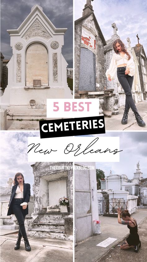 Step into the mystical world of New Orleans' cemeteries, where history meets the supernatural. In this post, I will show you the most and least popular cemeteries, plus hauntings, history, and cemetery iconography. Explore the 5 best cemeteries in New Orleans and discover their hauntingly beautiful secrets. #neworleans #cemeteries #neworleanstravel New Orleans Cemetery Tour, Fall In New Orleans, Voodoo Aesthetic New Orleans, New Orleans Cemetery, April Travel, New Orleans Cemeteries, St Roch, Lafayette Cemetery, Southern Usa