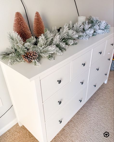 Christmas Bedroom Dresser Decor, Bedroom Dresser Christmas Decor, Christmas Decor Dresser, Christmas Dresser Decor Bedroom, Dresser Christmas Decor, Christmas Dresser Decor, How To Decorate Dresser, Blush Christmas Decor, Decor For Dresser