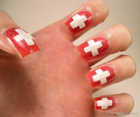 swiss flag nail decals - Country Nail Art, Nail Fashion Trends, Flag Nails, All European Countries, Country Nails, Manicure Nail Designs, Fall Nail Trends, Winter Nails Acrylic, Designs Nail