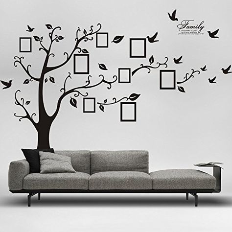 Family: Like branches on a tree, we all grow in different directions yet our hearts remain as one. Family Tree Decal, Photo Frame Tree, Family Tree Photo, Large Wall Decals, Custom Wall Decals, Family Tree Wall Decal, Photo Wall Decor, Nice Ideas, Family Tree Wall