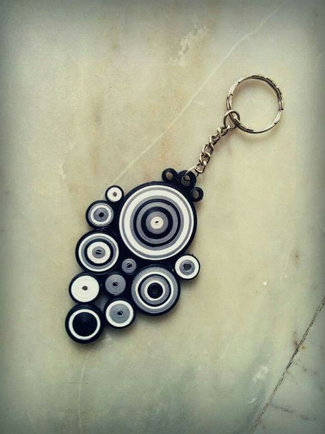 By  Chandralekha Quilling Keychains, Quilling Paper Art, White Keychain, Paper Quilling Earrings, Paper Quilling Tutorial, Paper Quilling For Beginners, Paper Quilling Jewelry, Quilling Work, Paper Quilling Patterns