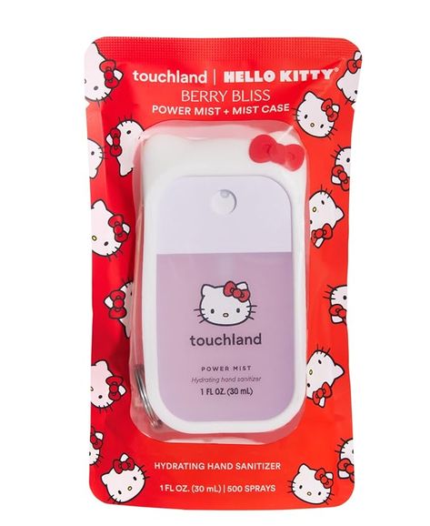 Amazon.com : Touchland x Hello Kitty® Hand Sanitizer + Mist Case for Touchland Mist 1FL OZ., Scented & Stylish Hydrating Sanitizer Spray Bundle, Travel Size, Dye Free : Health & Household Cute Stuff To Ask For Christmas, Hello Kitty Hand Sanitizer, Hello Kitty Touch Land, Touchland Sanitizer Hello Kitty, Touchland Sanitizer Case, Touchland Sanitizer Aesthetic, Polaroid Room, Hello Kitty Things, Spray Hand Sanitizer