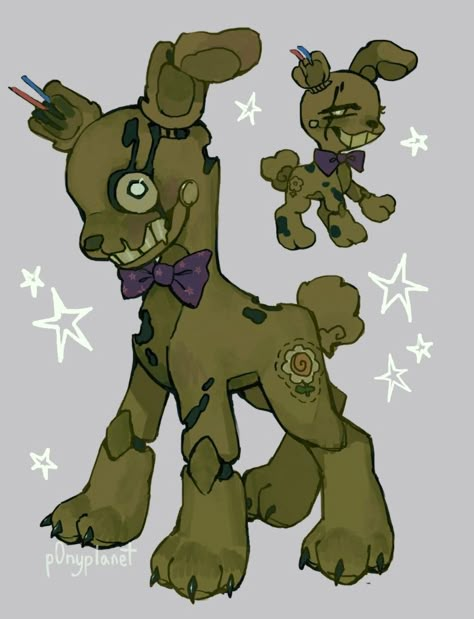 Springtrap Fanart, Mlp Fnaf, Spring Trap, Animatronic Fnaf, My Little Pony Comic, Sonic Fan Characters, Fnaf Fanart, Fnaf Movie, Fnaf Memes