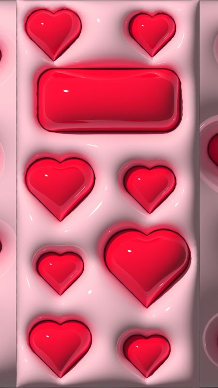 3d Hearts Wallpaper, Red 3d Wallpaper, 3d Rings, Bubble Wallpapers, Rings Wallpaper, Shuffle Wallpaper, Girly Backgrounds, 3d Hearts, 3d Wallpaper Cute