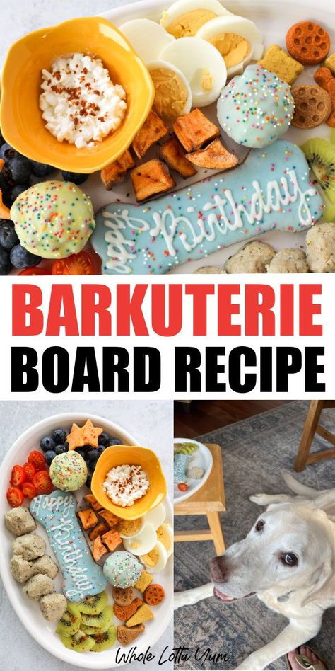 Make a healthy and easy barkuterie board for your dog to celebrate their birthday or National Dog Day. Putting together a charcuterie board for dogs is super simple when you stick to store bought treats and dog safe fruits, veggies, and protein. It's easy and so cute! Charcuterie Board Ideas For Dogs, Gotcha Day Ideas For Dogs, Dog Treat Charcuterie Board, Barkuterie Board For Dogs, High Protein Recipes Meal Prep, Dog Charcuterie Board, Cute Charcuterie Board, Barkuterie Board, Dog Birthday Treats